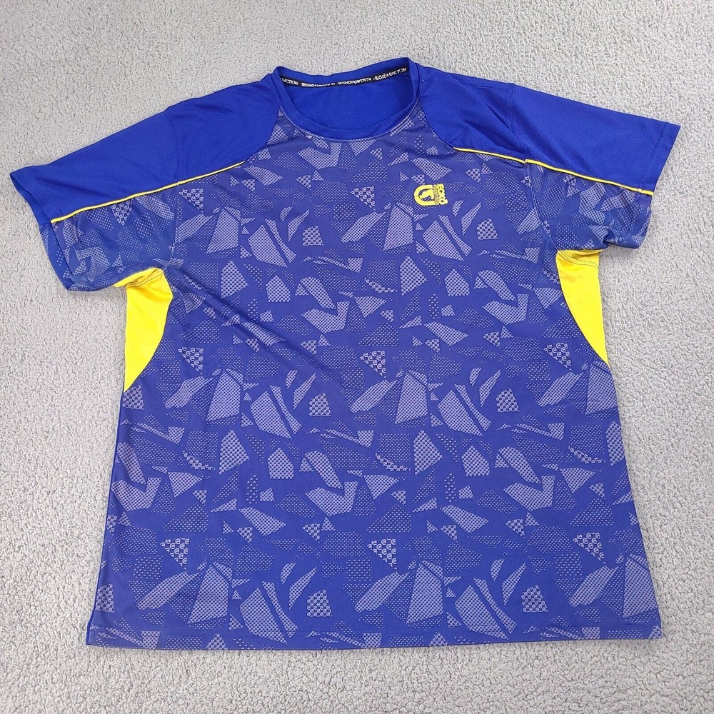 Ecko Function Shirt Mens XXL Blue Short‎ Sleeve Stretch Logo Lightweight